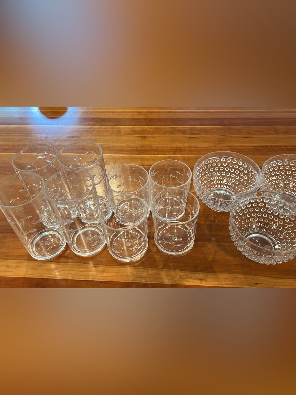 Clear Acrylic Tumbler Set with Fish Design